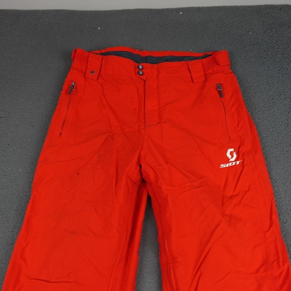Scott Snow Pants Mens Medium Red Insulated Ski Snowboard Zip Pockets Lined - Picture 4 of 10